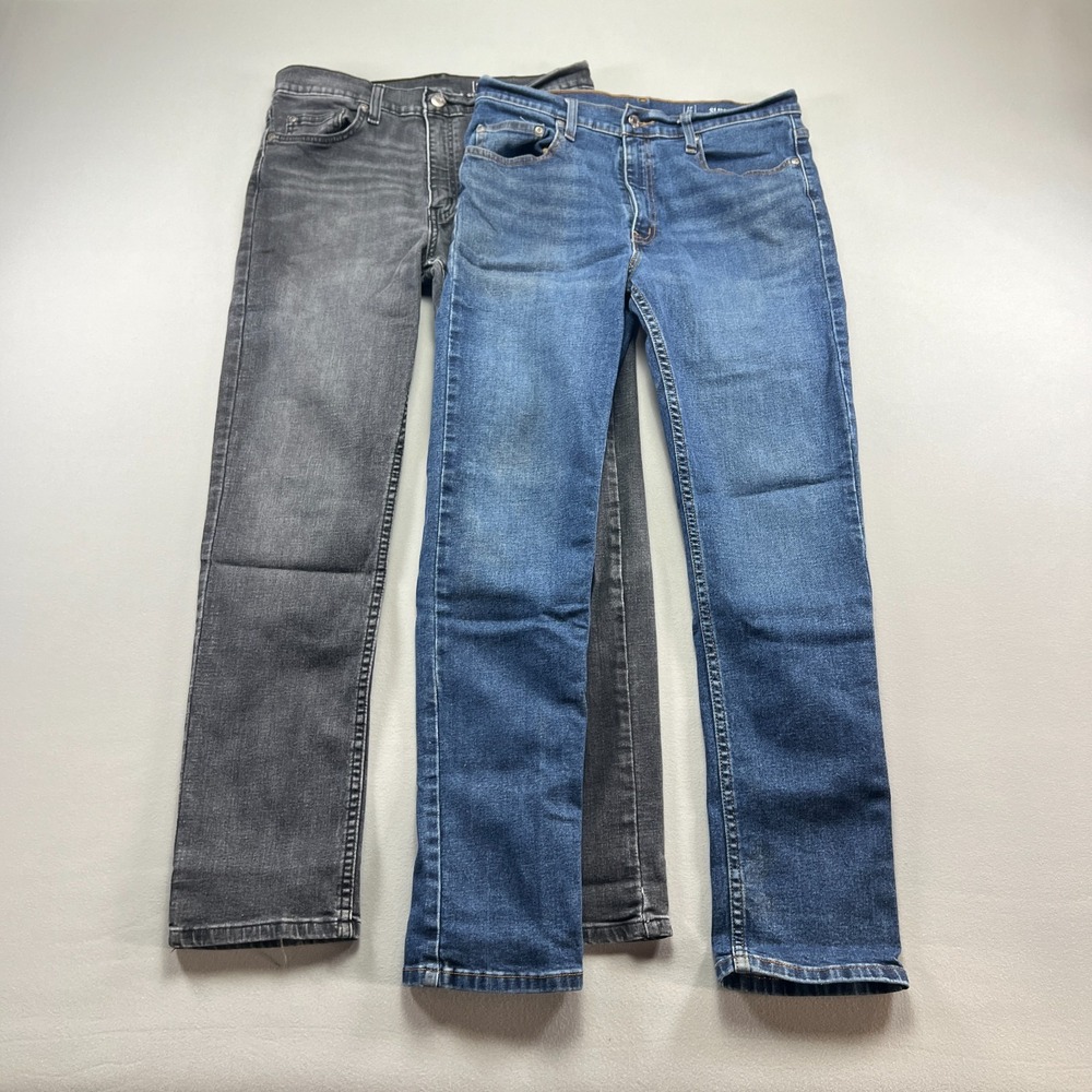 Lot Of 2 George Jeans Mens 32x30 Multicolor Denim Cotton Stretch Slim Fit Skinny